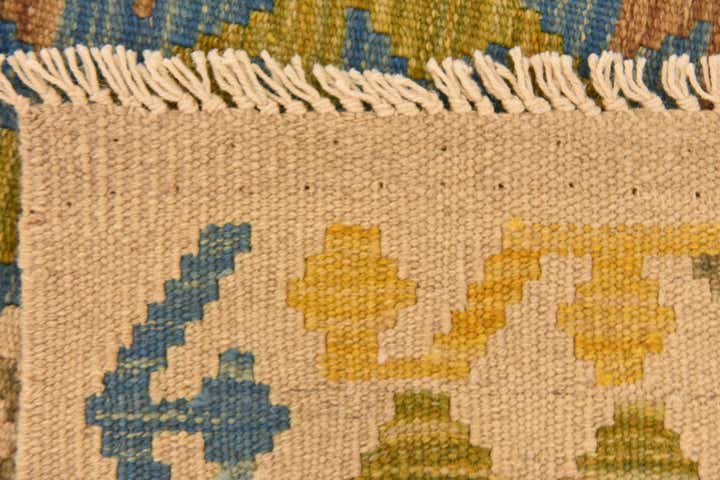 3' 5 x 4' 11 Hand Woven Kilim Maymana Wool Rug