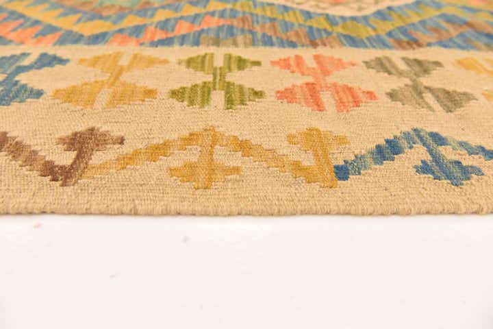 3' 5 x 4' 11 Hand Woven Kilim Maymana Wool Rug