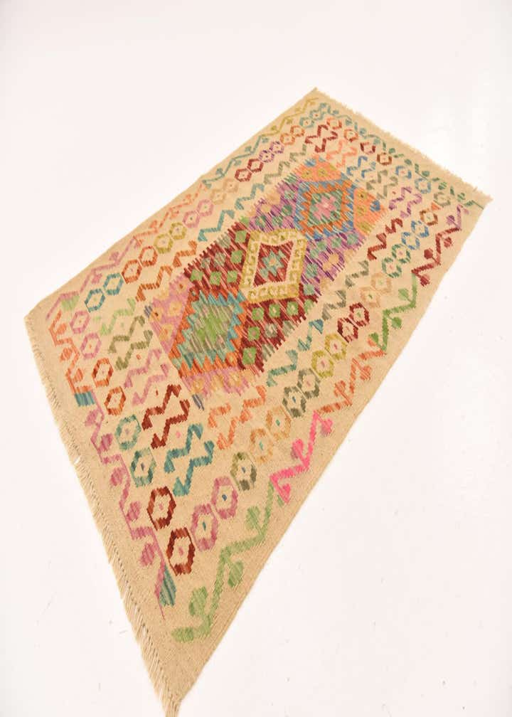 3' 2 x 5' Hand Woven Kilim Maymana Wool Rug