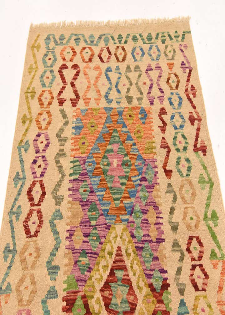 3' 2 x 5' Hand Woven Kilim Maymana Wool Rug