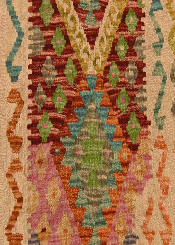 3' 2 x 5' Hand Woven Kilim Maymana Wool Rug