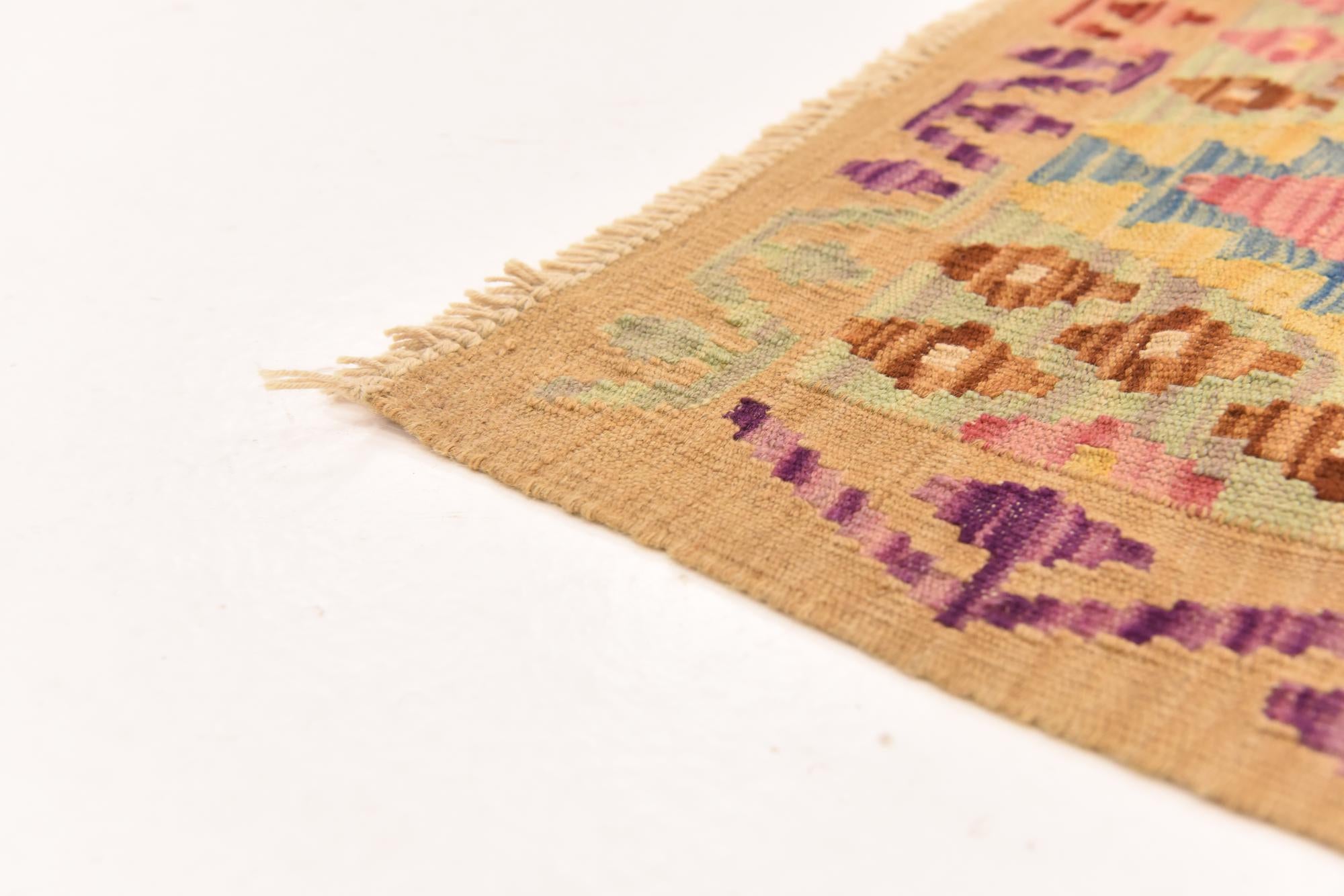 105cm x 150cm Tejido a mano Kilim Maymana Alfombra Lana
