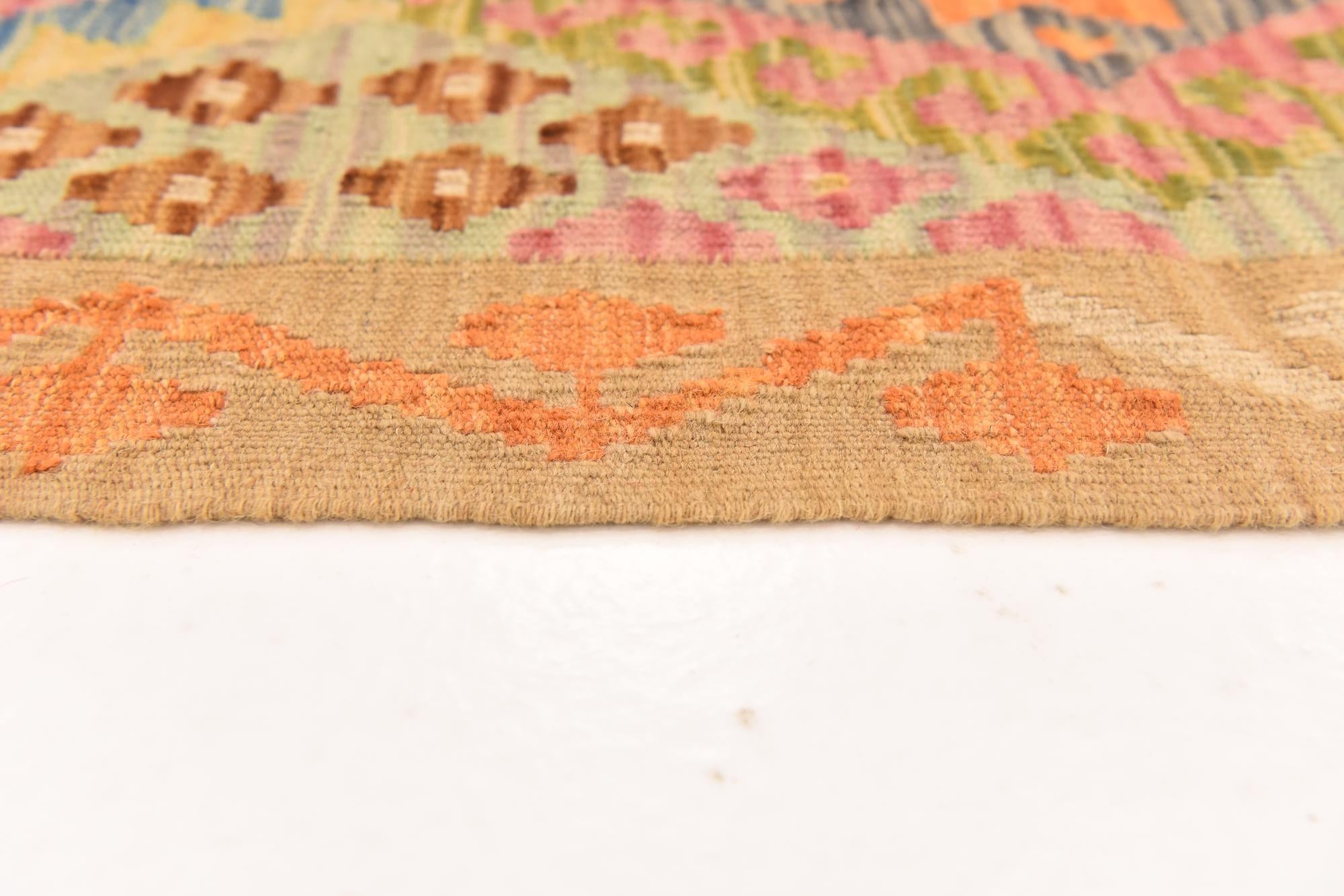 105cm x 150cm Tejido a mano Kilim Maymana Alfombra Lana