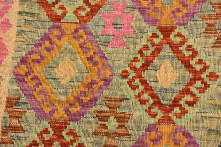 3' 5 x 4' 9 Hand Woven Kilim Maymana Wool Rug