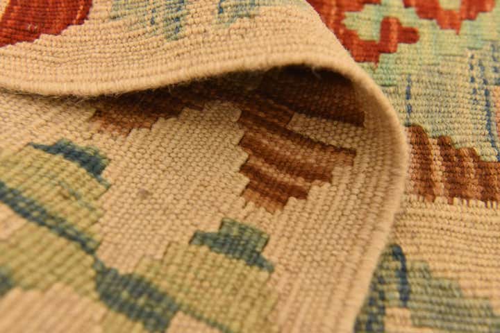 3' 5 x 4' 9 Hand Woven Kilim Maymana Wool Rug