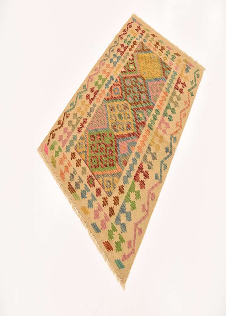 3' 5 x 5' Hand Woven Kilim Maymana Wool Rug