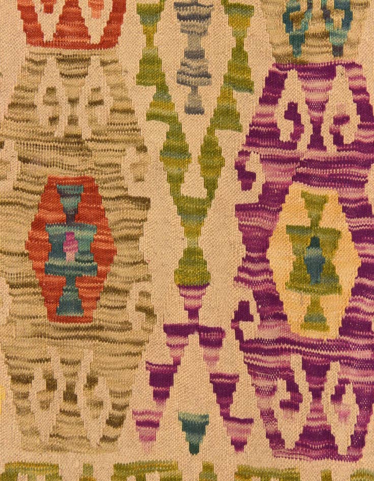 Detail image of 3' 4 x 5'  Hand Woven Kilim Maymana Wool Rug