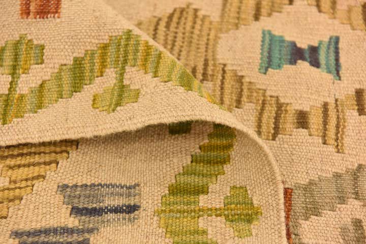 3' 4 x 5' Hand Woven Kilim Maymana Wool Rug