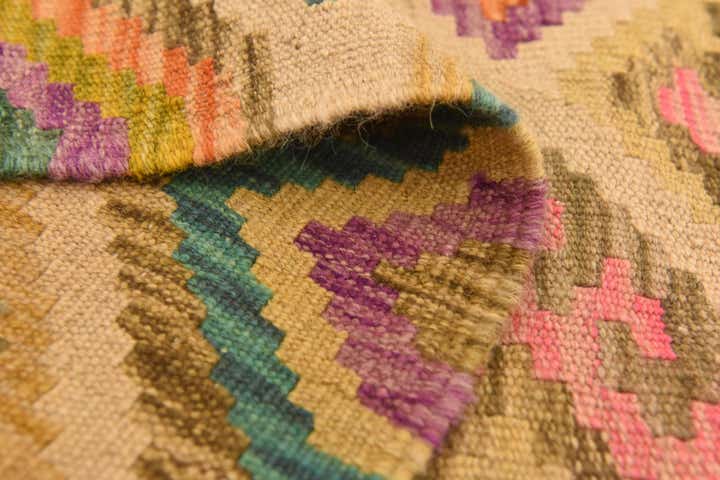 3' 4 x 5' Hand Woven Kilim Maymana Wool Rug