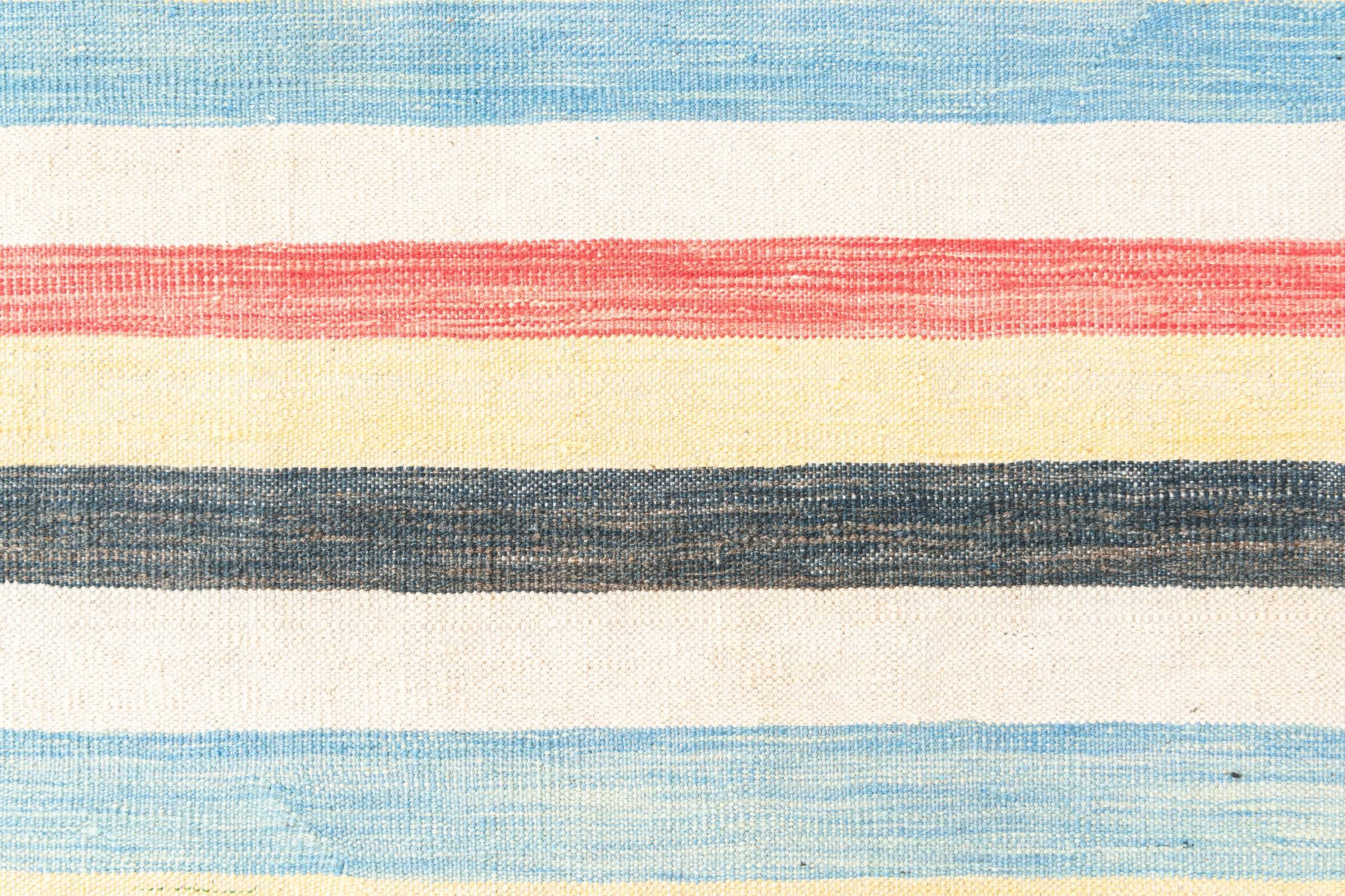 4' x 5' 10 Hand Woven Kilim Maymana Wool Rug