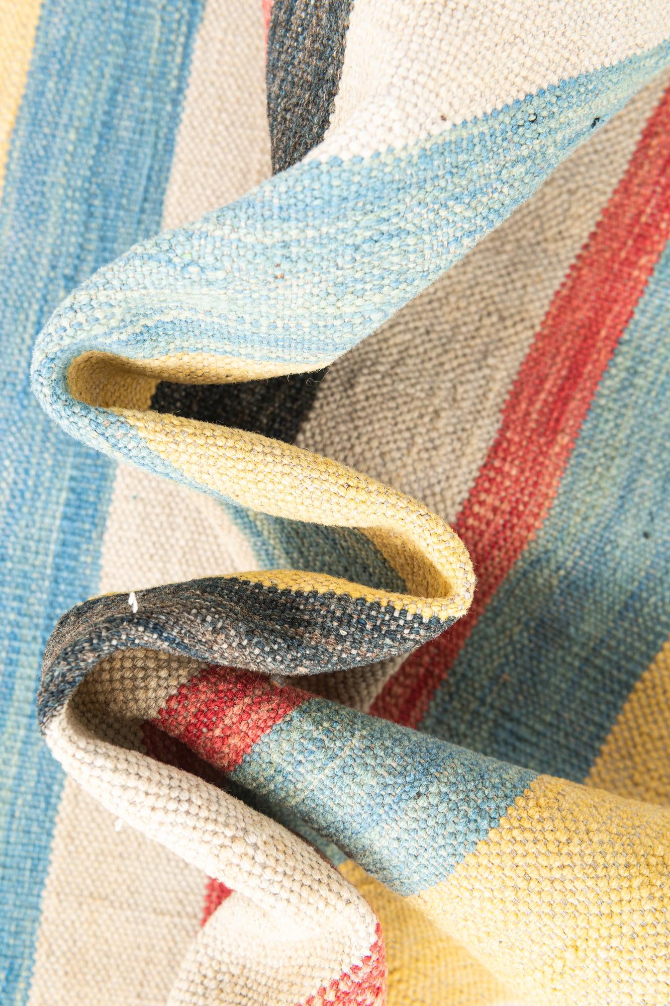 4' x 5' 10 Hand Woven Kilim Maymana Wool Rug
