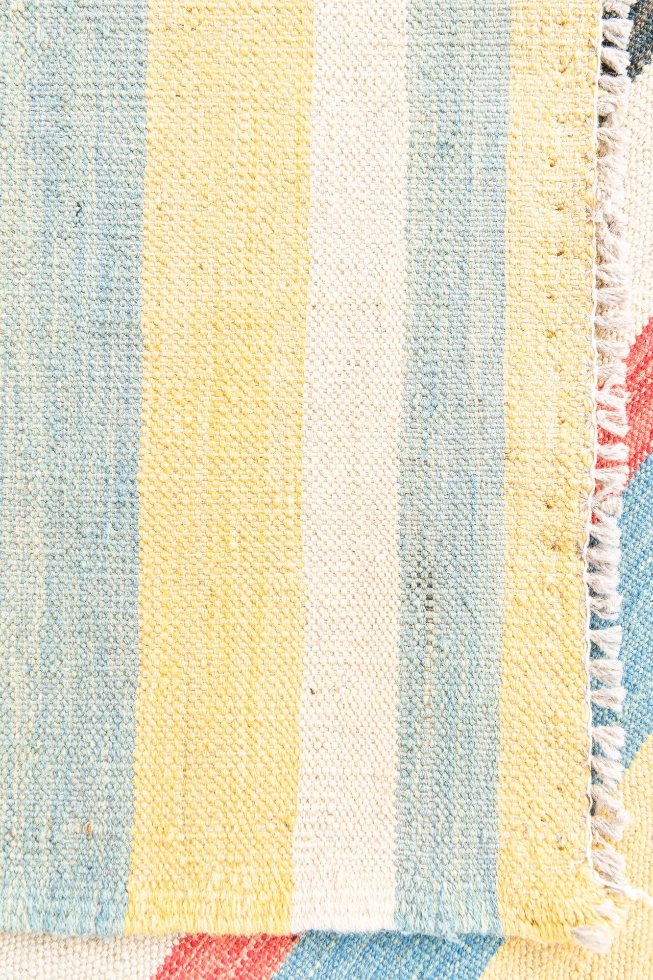 4' x 5' 10 Hand Woven Kilim Maymana Wool Rug