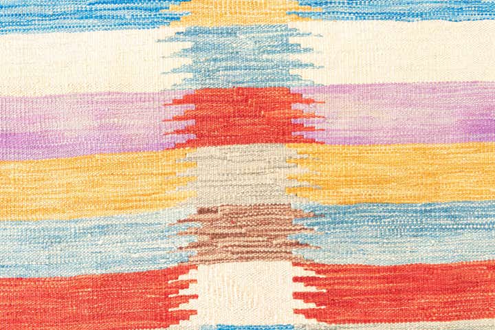 4' x 5' 9 Hand Woven Kilim Maymana Wool Rug