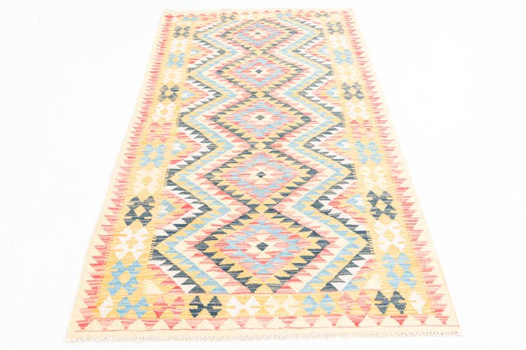 Detail image of 3' 6 x 6' 5 Hand Woven Kilim Maymana Wool Rug