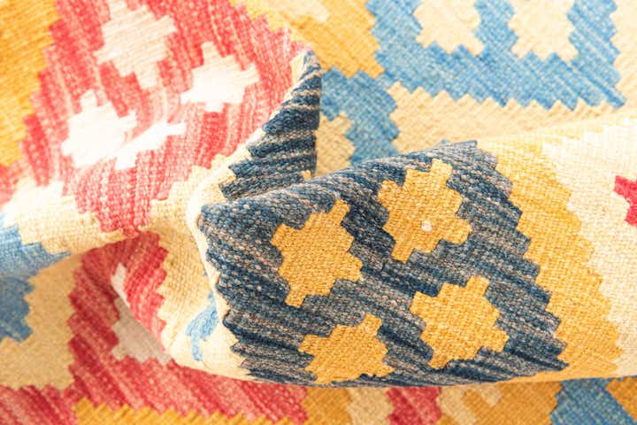 3' 6 x 6' 7 Hand Woven Kilim Maymana Wool Rug