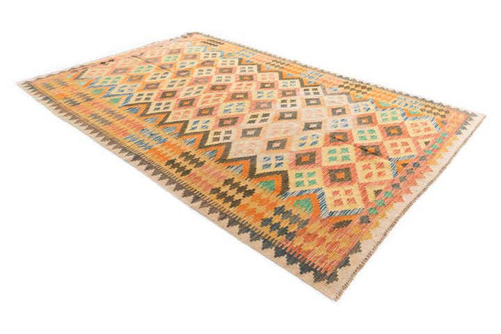 5' 6 x 8' 2 Hand Woven Kilim Maymana Wool Rug