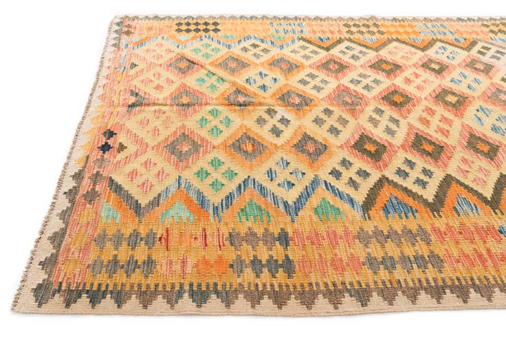 Detail image of 5' 6 x 8' 2 Hand Woven Kilim Maymana Wool Rug