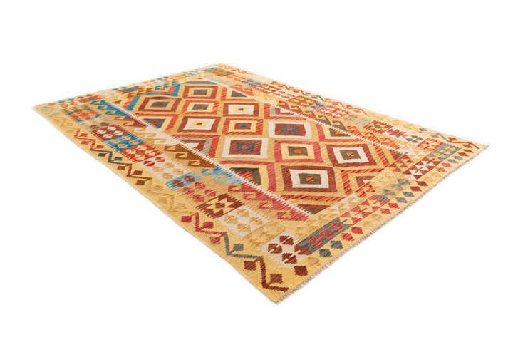 5' 10 x 7' 10 Hand Woven Kilim Maymana Wool Rug