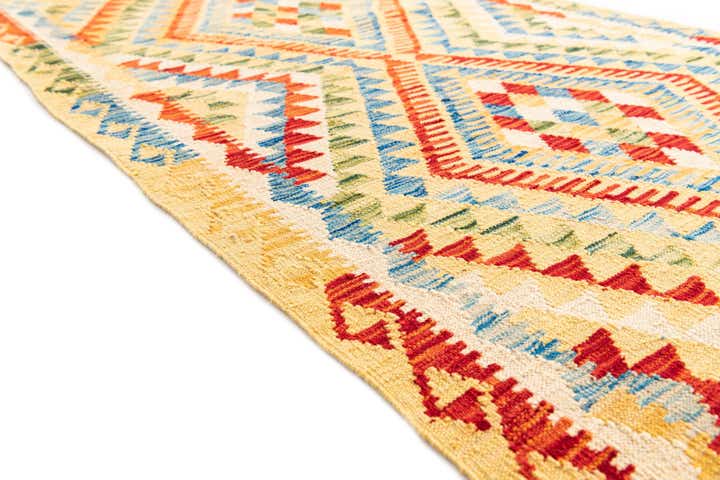 3' 6 x 6' 6 Hand Woven Kilim Maymana Wool Rug