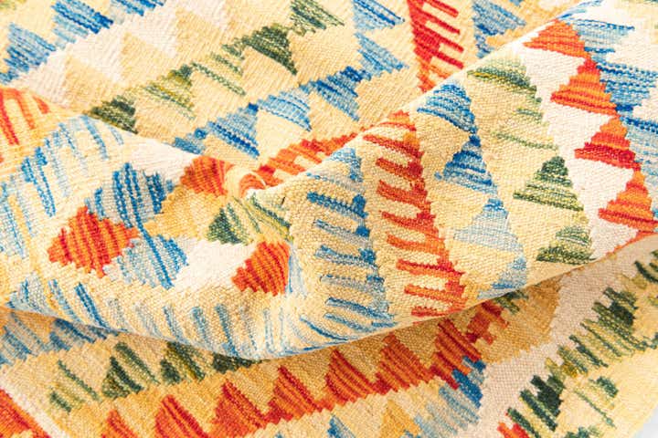 3' 6 x 6' 6 Hand Woven Kilim Maymana Wool Rug