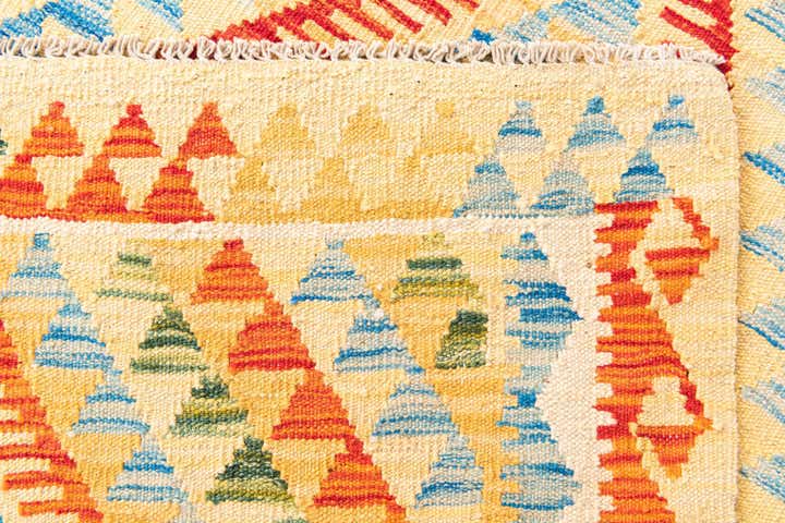 3' 6 x 6' 6 Hand Woven Kilim Maymana Wool Rug
