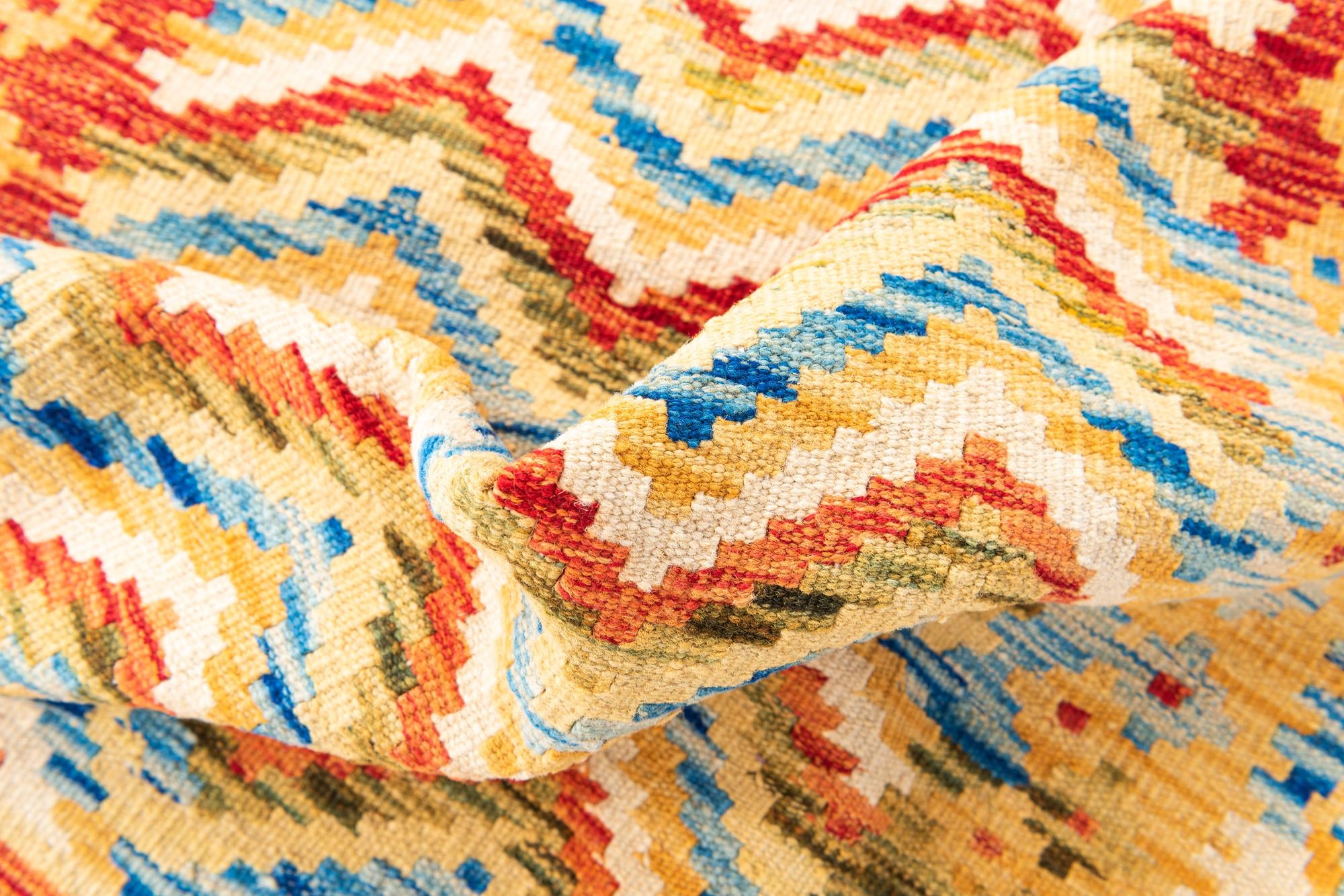 3' 3 x 6' 3 Hand Woven Kilim Maymana Wool Rug