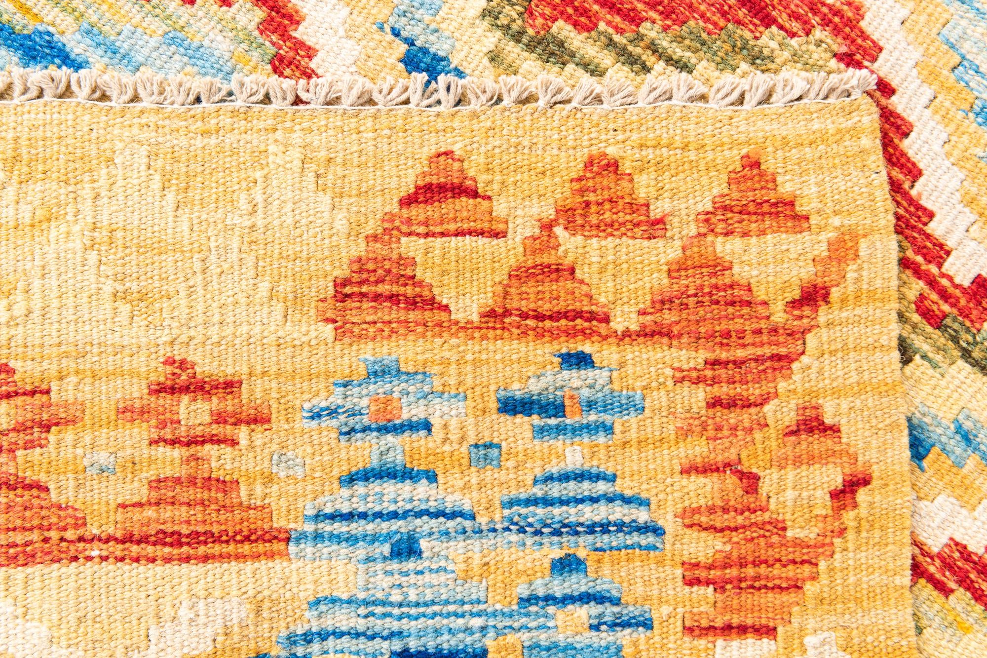 3' 3 x 6' 3 Hand Woven Kilim Maymana Wool Rug