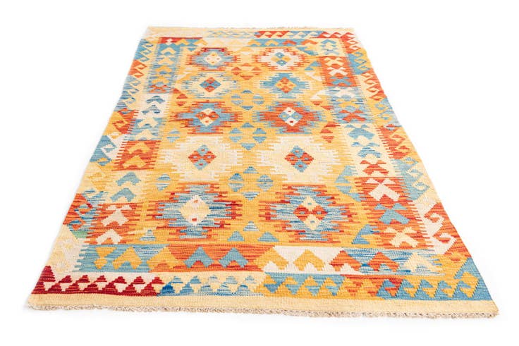 Detail image of 3' 6 x 6' 5 Hand Woven Kilim Maymana Wool Rug