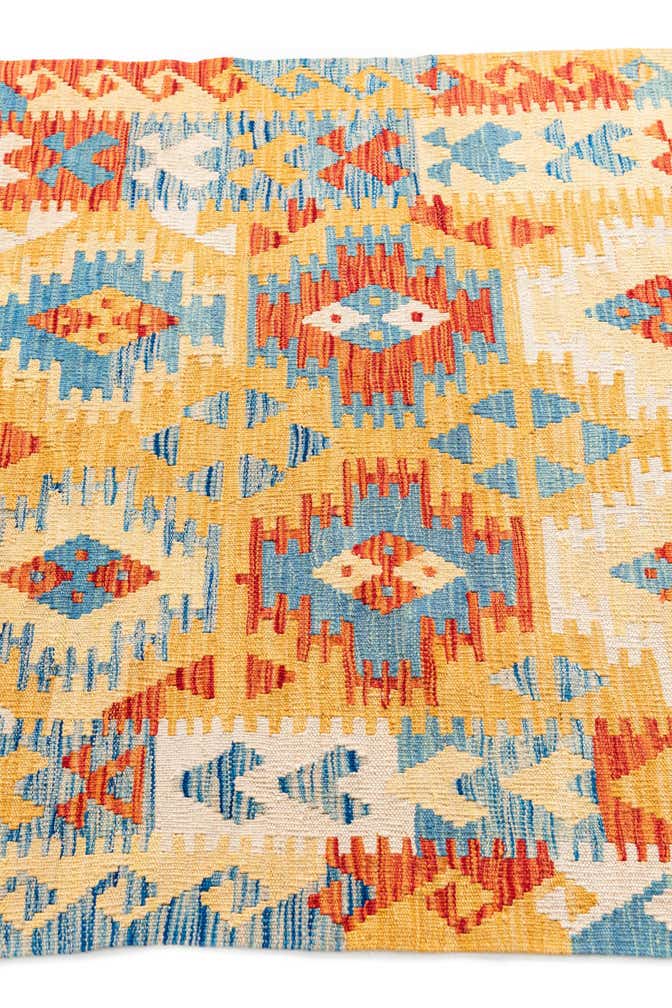 3' 6 x 6' 5 Hand Woven Kilim Maymana Wool Rug
