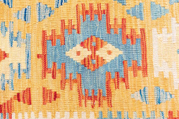 3' 6 x 6' 5 Hand Woven Kilim Maymana Wool Rug