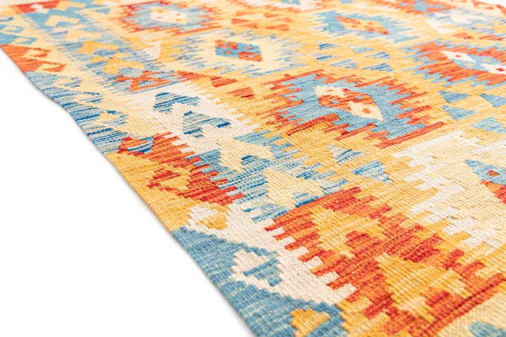 3' 6 x 6' 5 Hand Woven Kilim Maymana Wool Rug