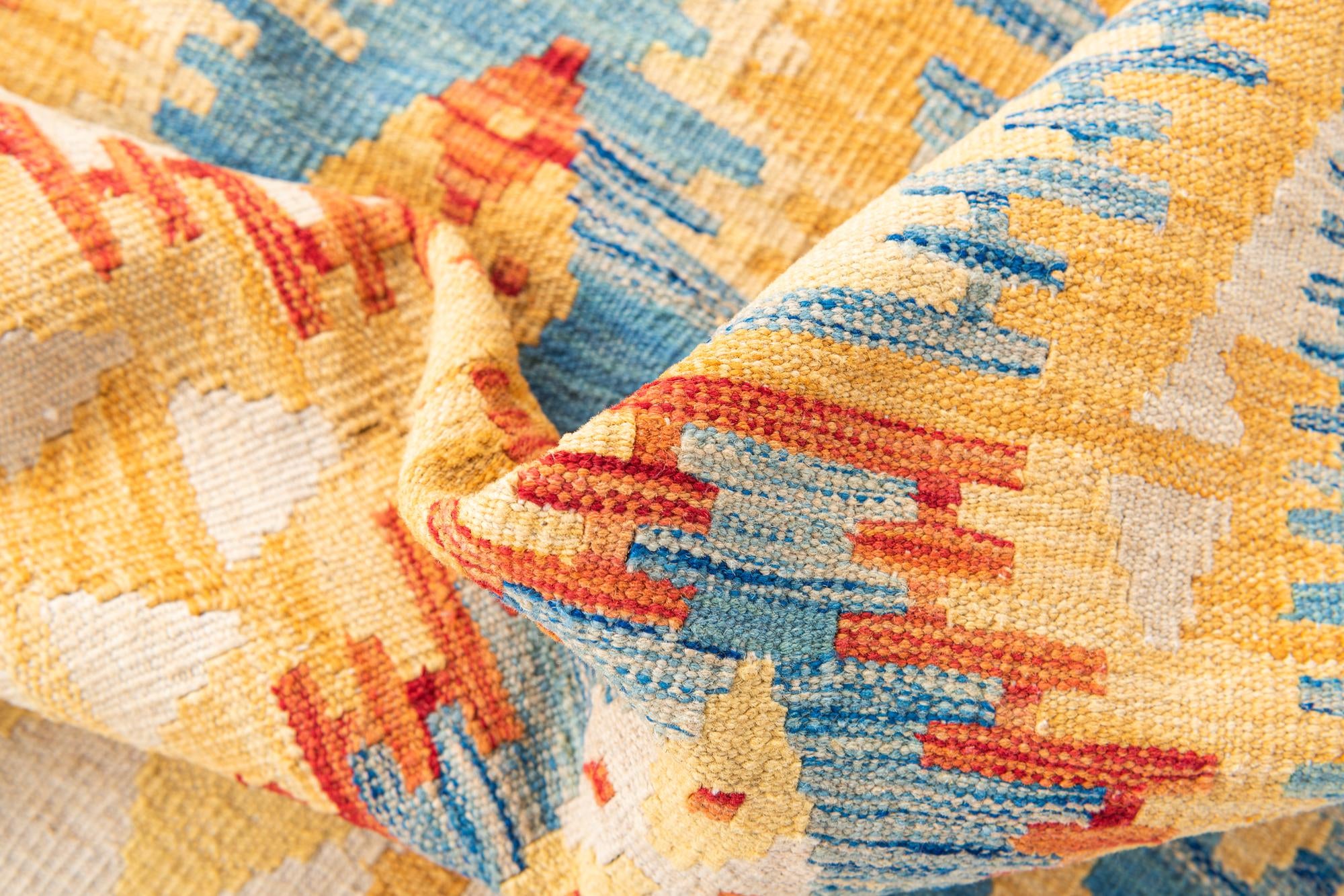 3' 6 x 6' 5 Hand Woven Kilim Maymana Wool Rug