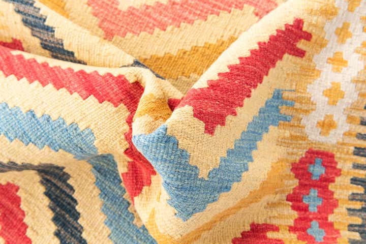 3' 5 x 6' 6 Hand Woven Kilim Maymana Wool Rug