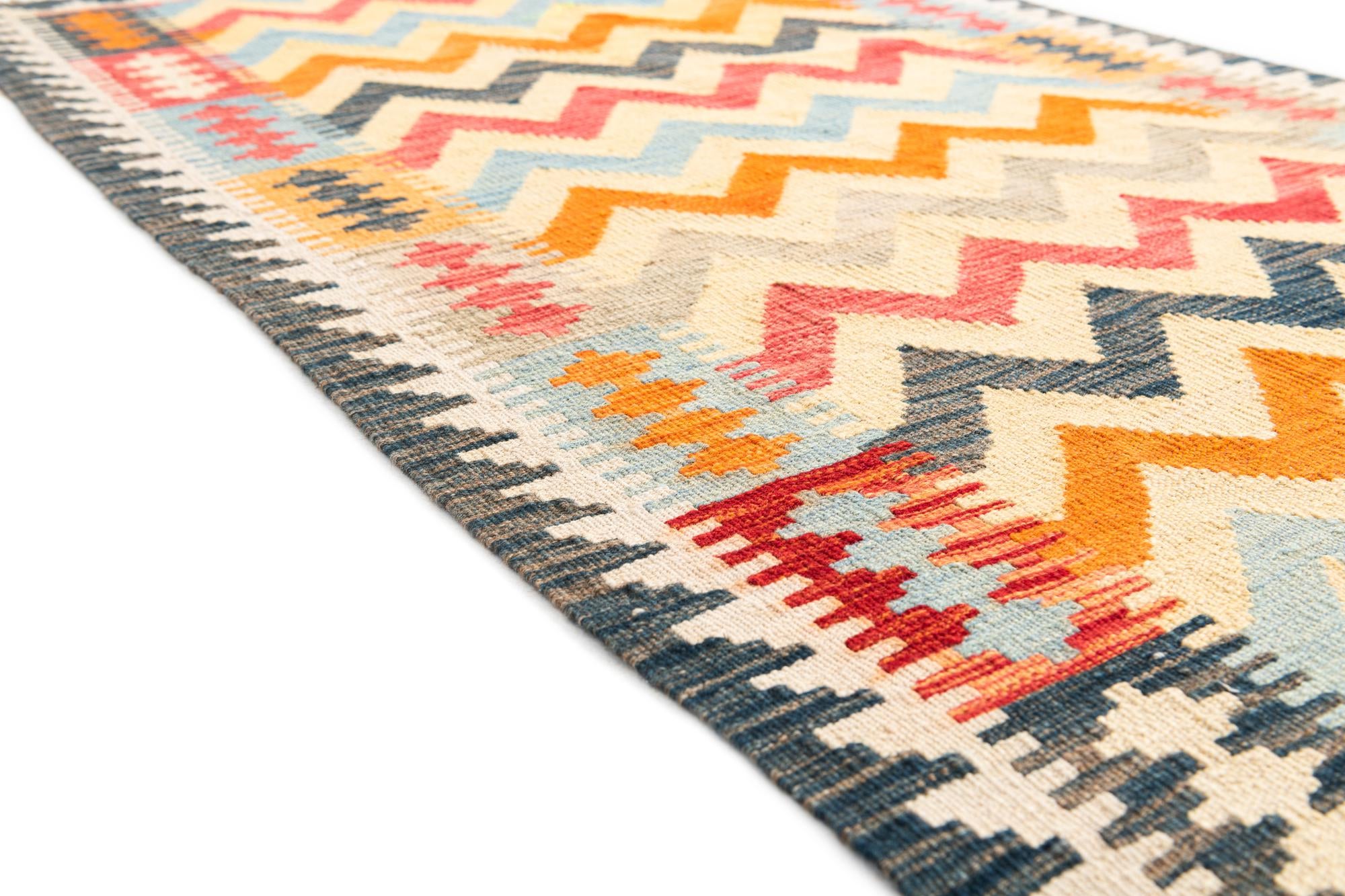3' 4 x 6' 5 Hand Woven Kilim Maymana Wool Rug