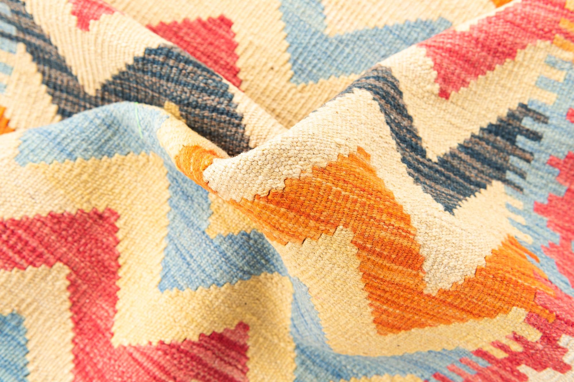 3' 4 x 6' 5 Hand Woven Kilim Maymana Wool Rug