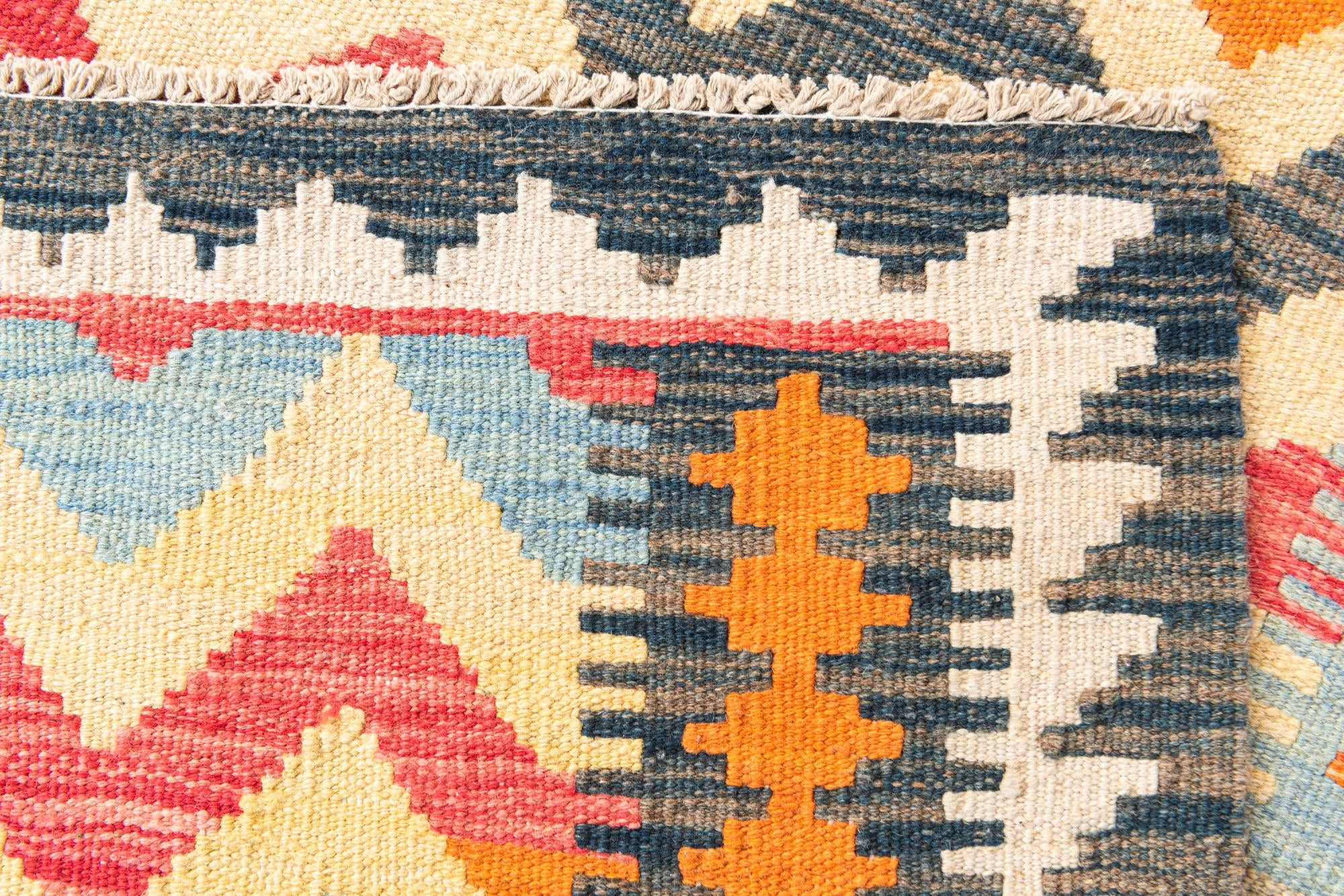 3' 4 x 6' 5 Hand Woven Kilim Maymana Wool Rug