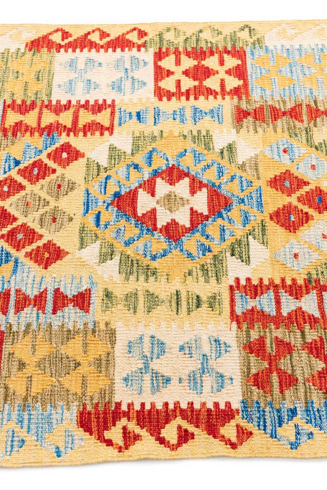 3' 6 x 6' 5 Hand Woven Kilim Maymana Wool Rug