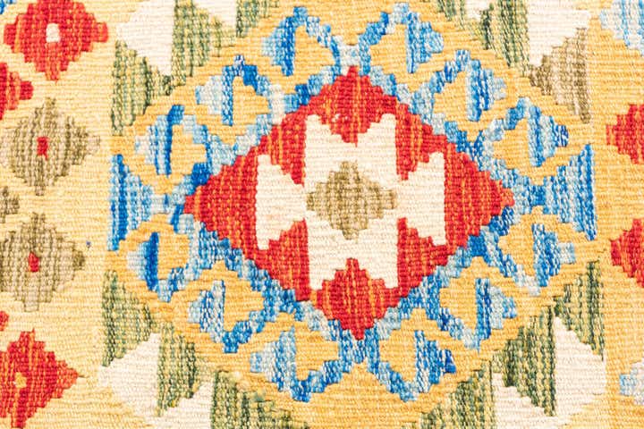 3' 6 x 6' 5 Hand Woven Kilim Maymana Wool Rug
