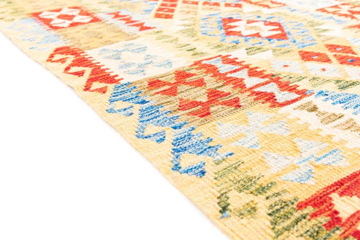 3' 6 x 6' 5 Hand Woven Kilim Maymana Wool Rug