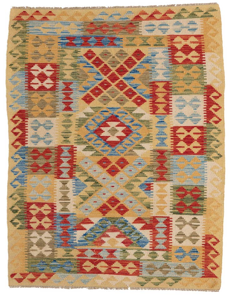 Detail image of 3' 6 x 6' 5 Hand Woven Kilim Maymana Wool Rug