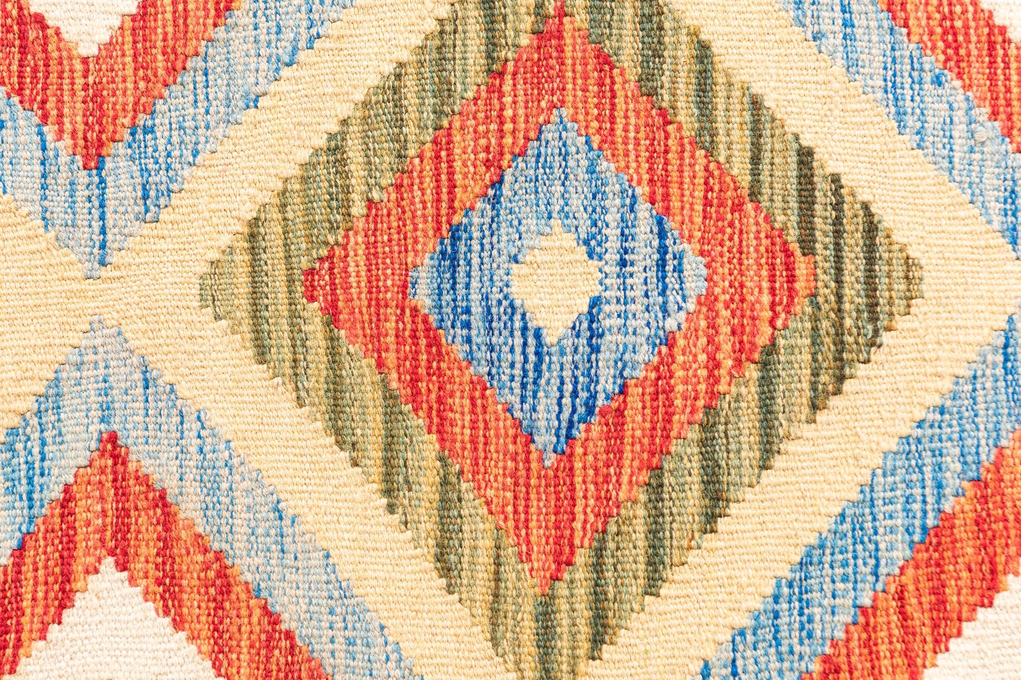 3' 4 x 6' 3 Hand Woven Kilim Maymana Wool Rug
