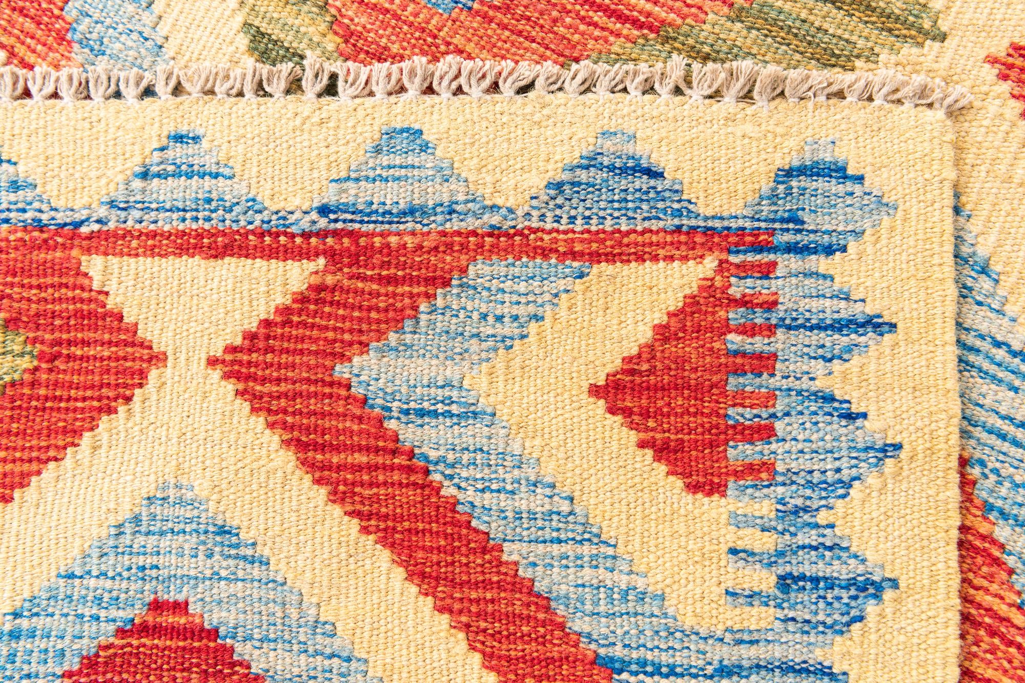 3' 4 x 6' 3 Hand Woven Kilim Maymana Wool Rug