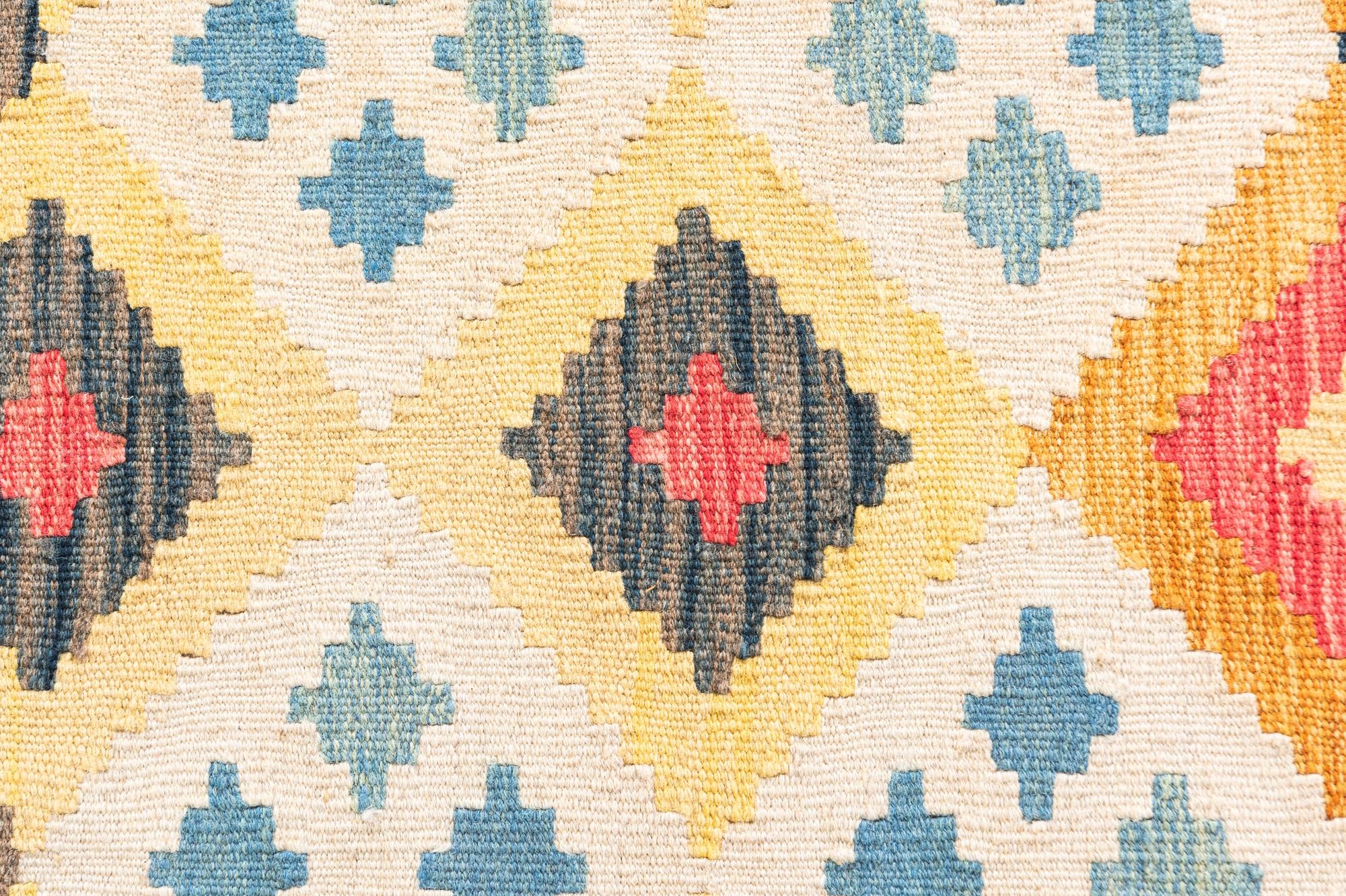 4' x 5' 4 Hand Woven Kilim Maymana Wool Rug