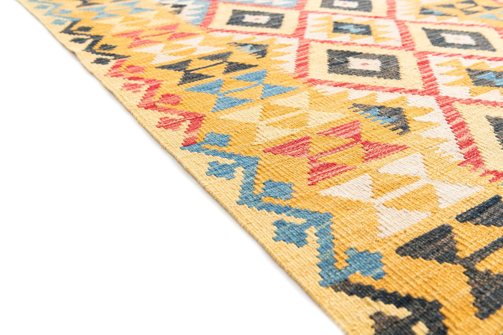 3' 5 x 6' 5 Hand Woven Kilim Maymana Wool Rug