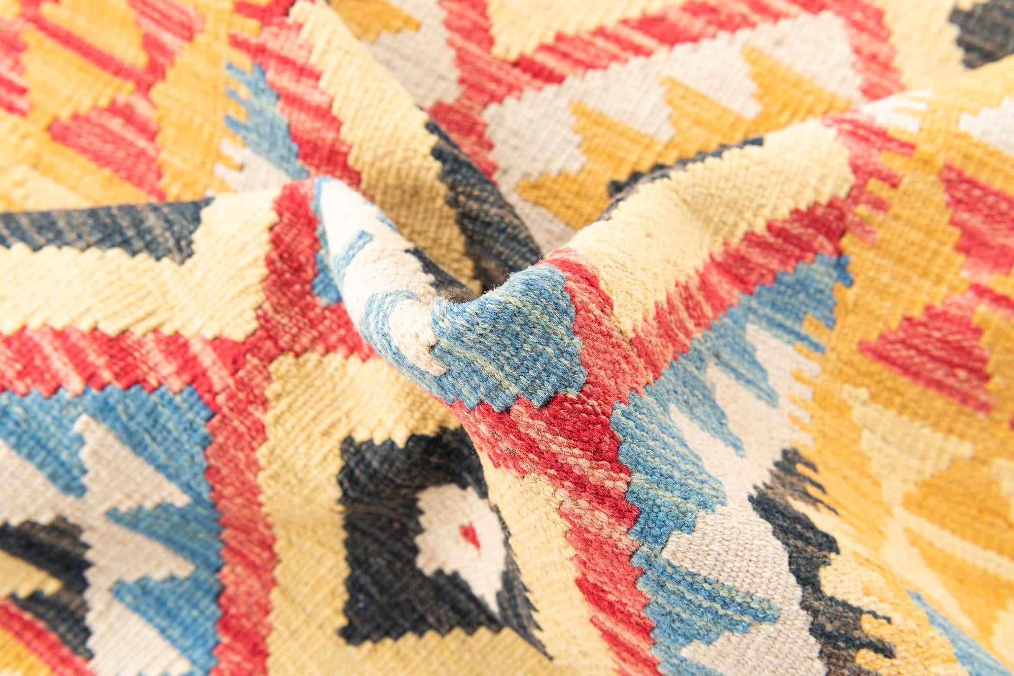 3' 5 x 6' 5 Hand Woven Kilim Maymana Wool Rug