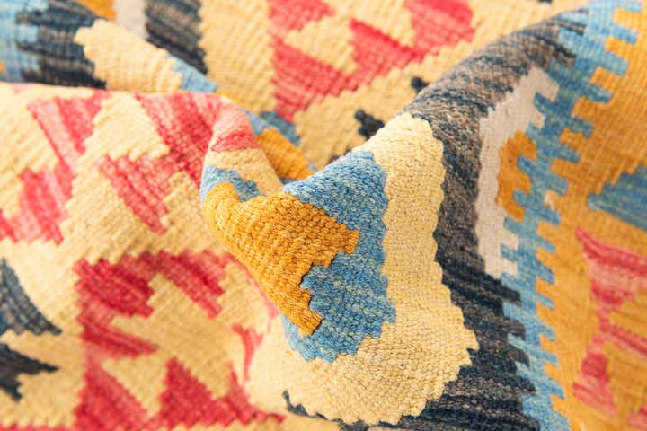 3' 5 x 6' 6 Hand Woven Kilim Maymana Wool Rug
