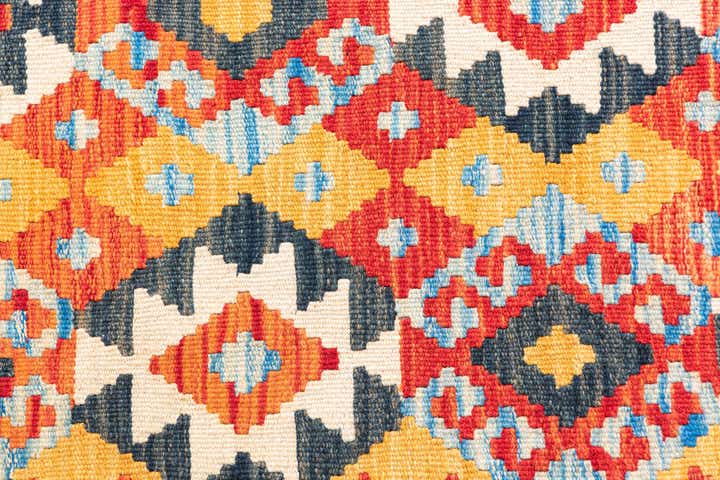 3' 7 x 6' 6 Hand Woven Kilim Maymana Wool Rug