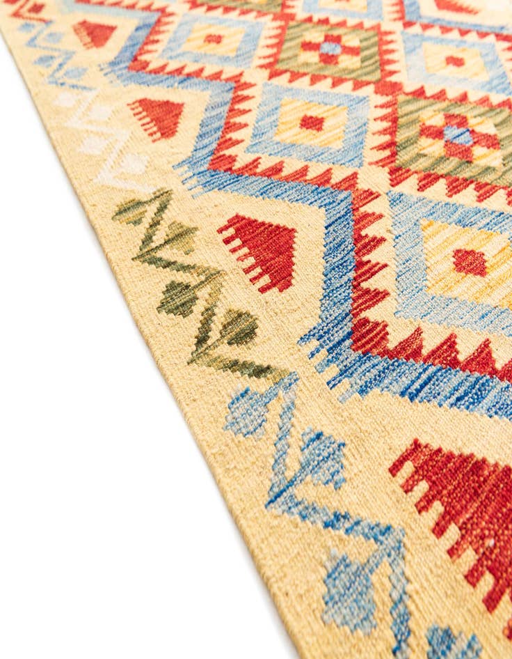 Detail image of 3' 6 x 5' 10  Hand Woven Kilim Maymana Wool Rug