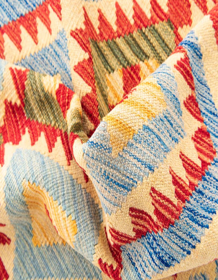 Detail image of 3' 6 x 5' 10  Hand Woven Kilim Maymana Wool Rug