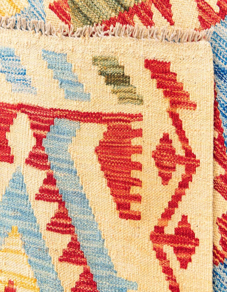 Detail image of 3' 6 x 5' 10  Hand Woven Kilim Maymana Wool Rug